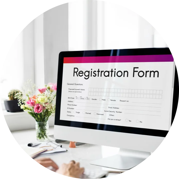 Registration form for NONPROFIT CHARITABLE SOLICITATION REGISTRATION on laptop